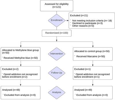 Intradermal methylene blue analgesic application in posthemorrhoidectomy pain management: a randomized controlled trial